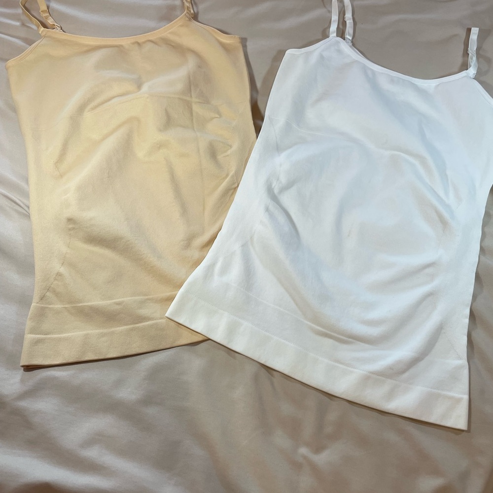Cream and White‎ Camisole Set, Athletic/Compression Fit, Size L but fits smaller